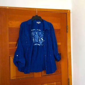 Beautiful blue button down shirt